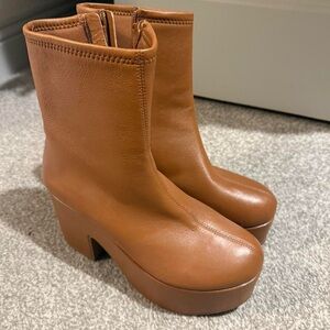 Brown Platform Ankle Boots